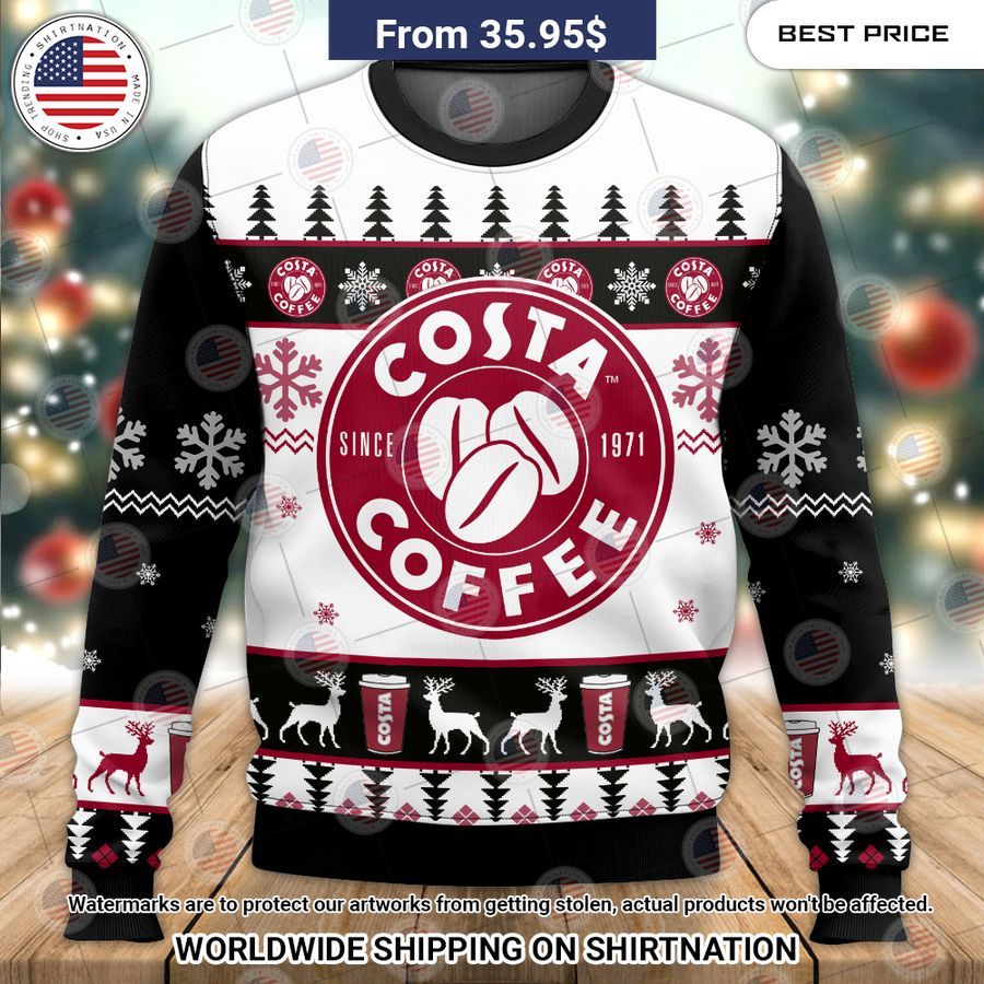Costa Coffee Christmas Sweater rays of calmness are emitting from your pic