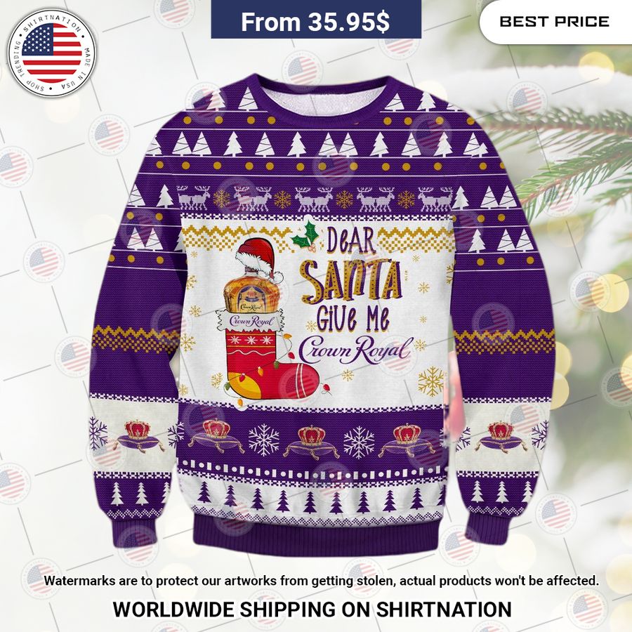 Crown Royal Dear Santa Christmas Sweater Trending picture dear