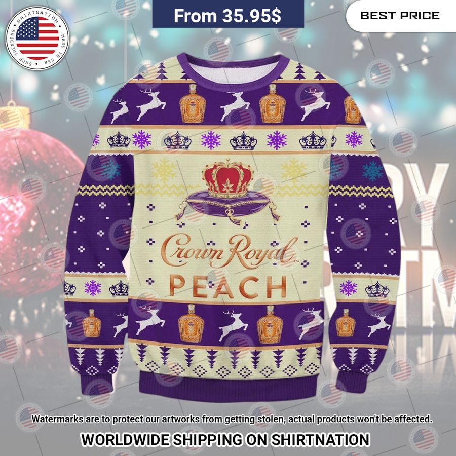 Crown Royal Peach Christmas Sweater Rocking picture