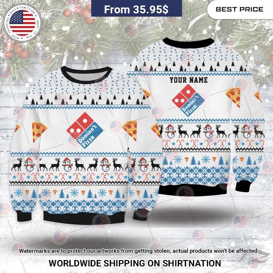 Domino's Pizza Christmas Sweater Sizzling