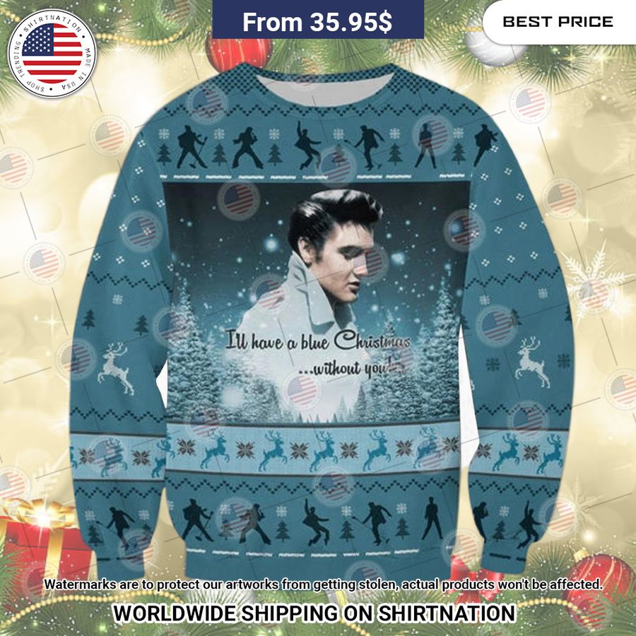 Elvis Presley Christmas Sweater Nice Pic