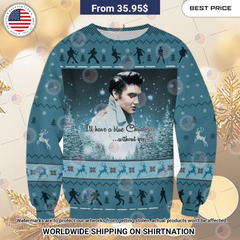 Elvis Presley Christmas Sweater I like your dress, it is amazing