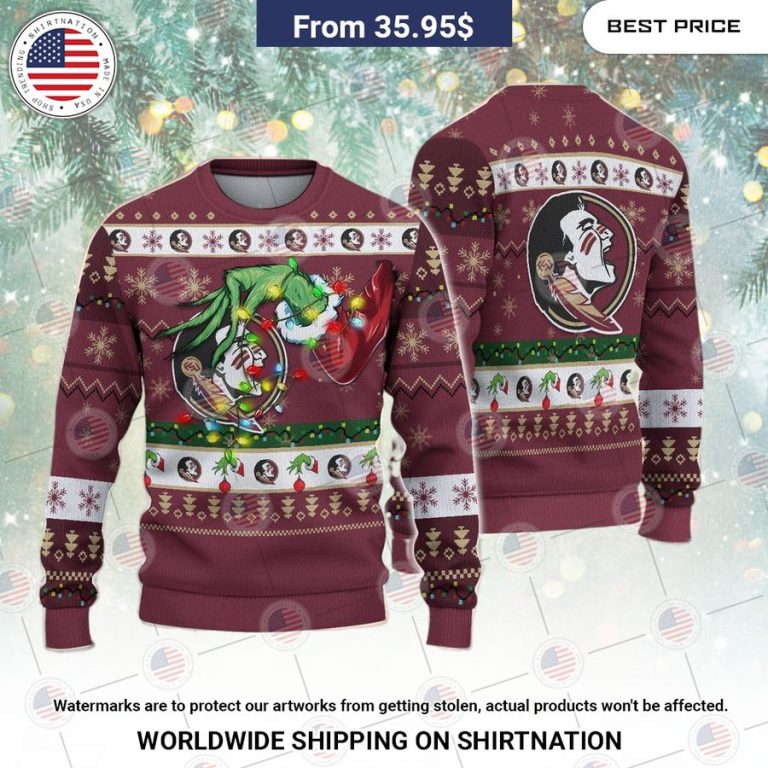 Florida State Seminoles Grinch Christmas Sweater Cuteness overloaded