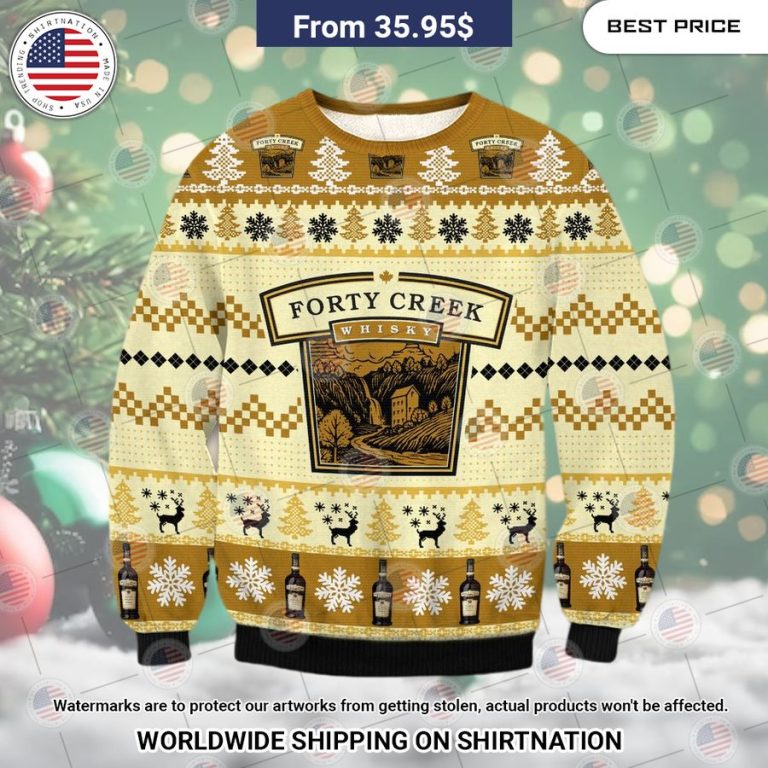 Forty Creek Whiskey Christmas Sweater Pic of the century