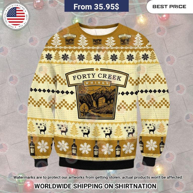 Forty Creek Whiskey Christmas Sweater Speechless