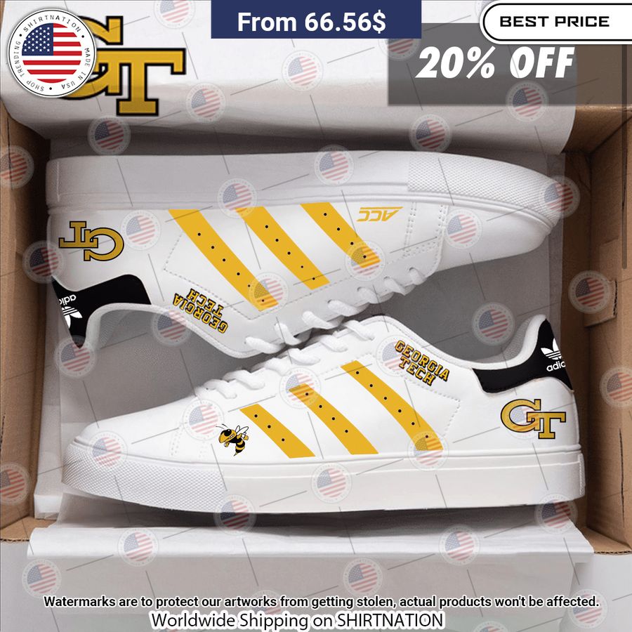 Georgia Tech Yellow Jackets Stan Smith Shoes Natural and awesome