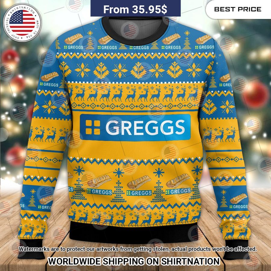 Greggs Ugly Christmas Sweater Stand easy bro