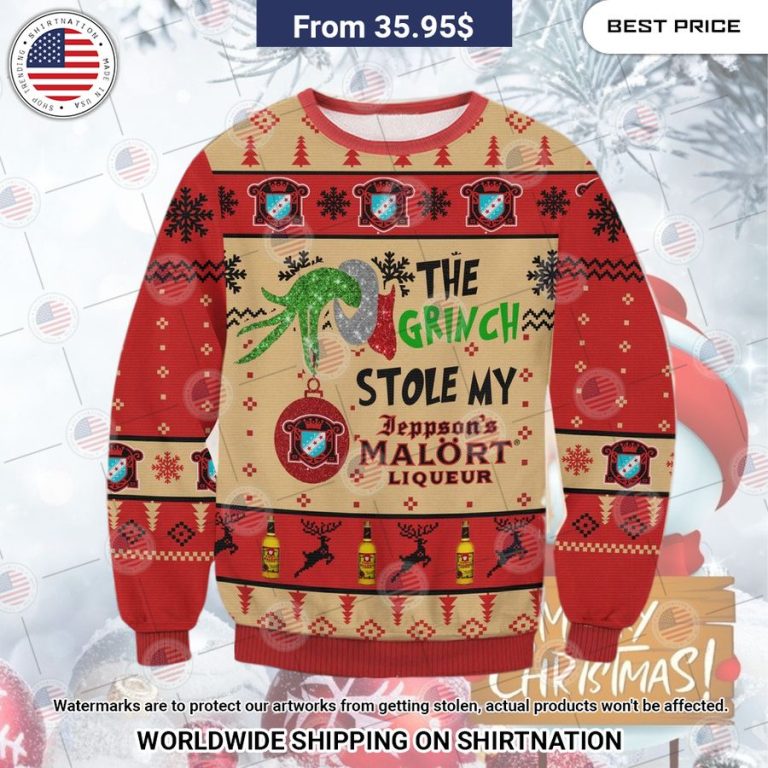 Grinch Stole Malort Christmas Sweater You look fresh in nature