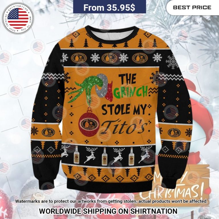 Grinch Stole Tito Christmas Sweater Looking so nice