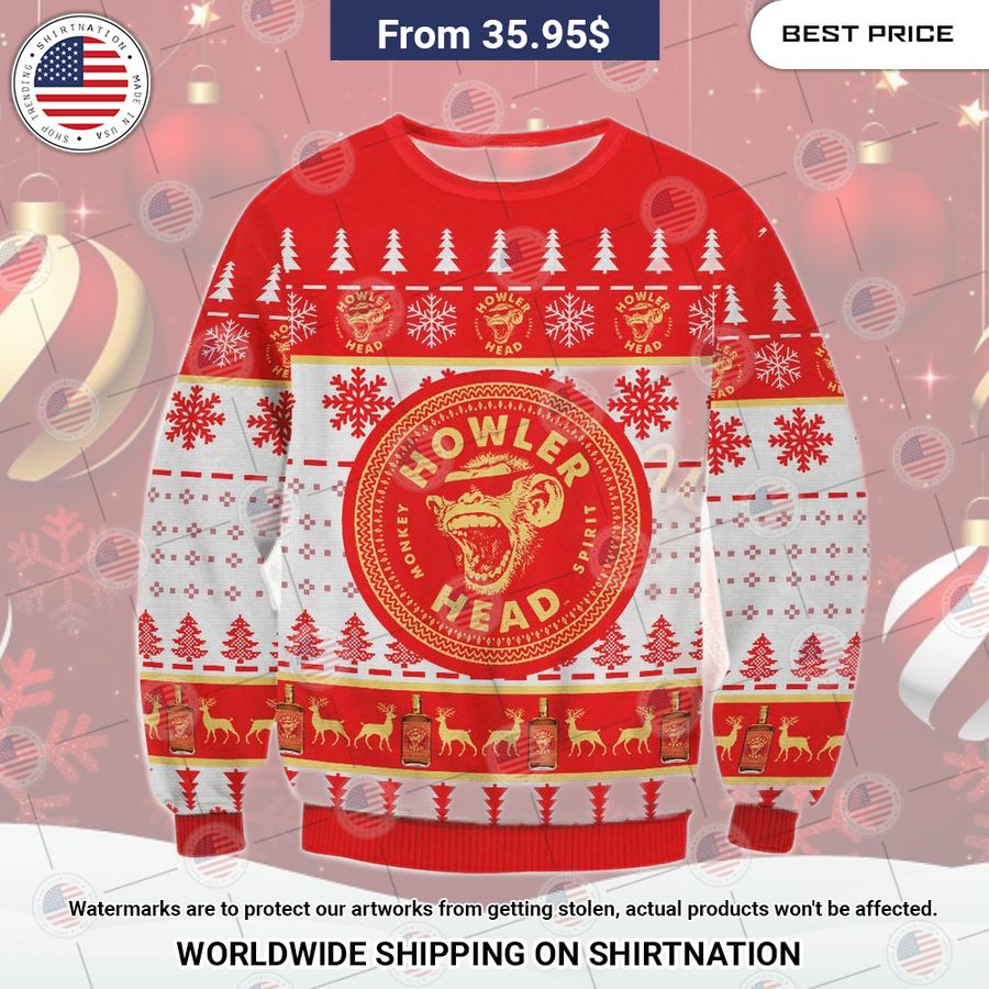 Howler Head Christmas Sweater Speechless