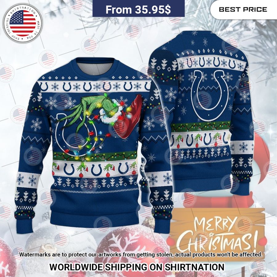 Indianapolis Colts Grinch Christmas Sweater This is awesome and unique