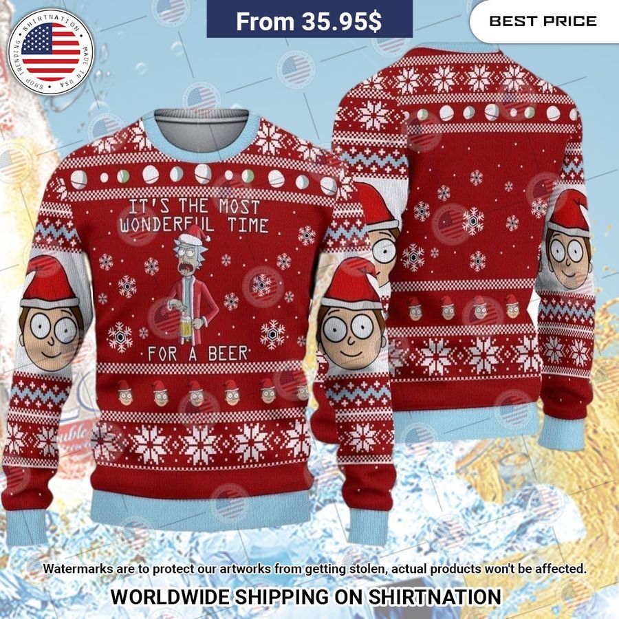 its the most wonderful time for a beer rick and morty christmas sweater 2 224.jpg