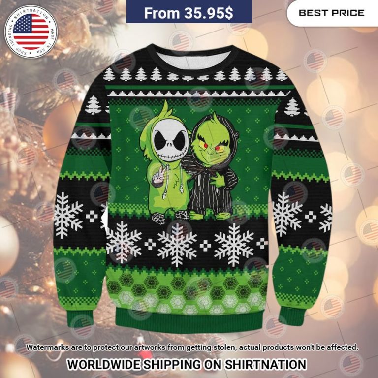 Jack Skellington And Grinch Christmas Sweater Mesmerising