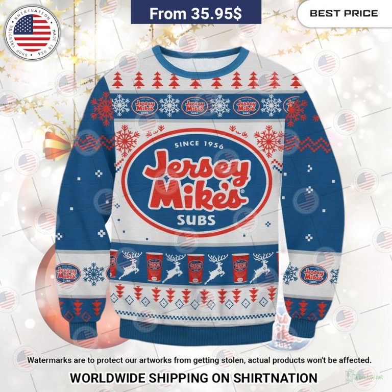 Jersey Mike's Christmas Sweater Cutting dash