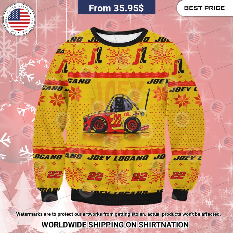 Joey Logano Christmas Sweater I am in love with your dress