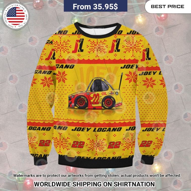 Joey Logano Christmas Sweater Long time