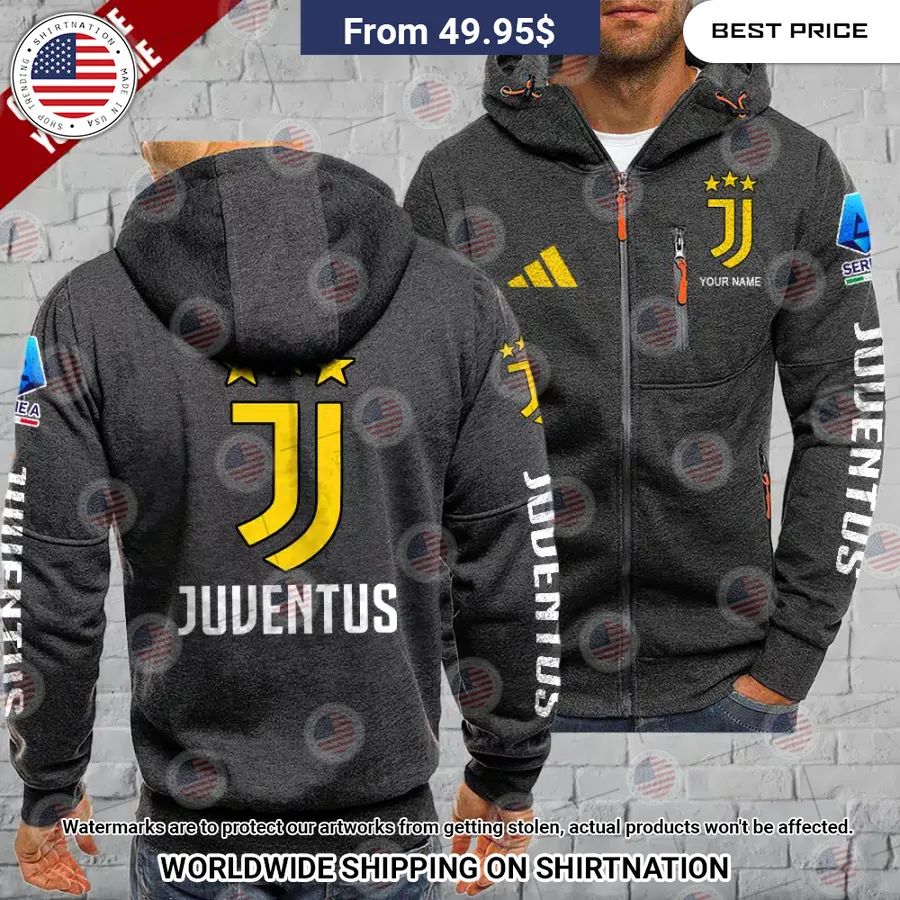 Juventus Custom Chest Pocket Hoodie Natural and awesome