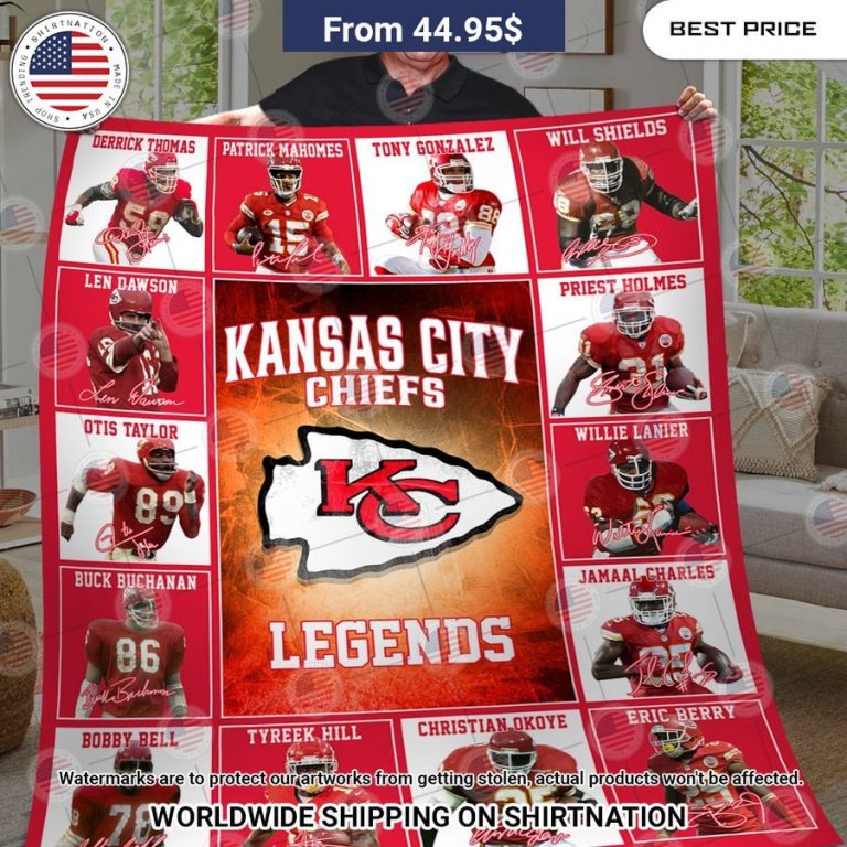 Kansas City Chiefs Legends Players Blanket Generous look