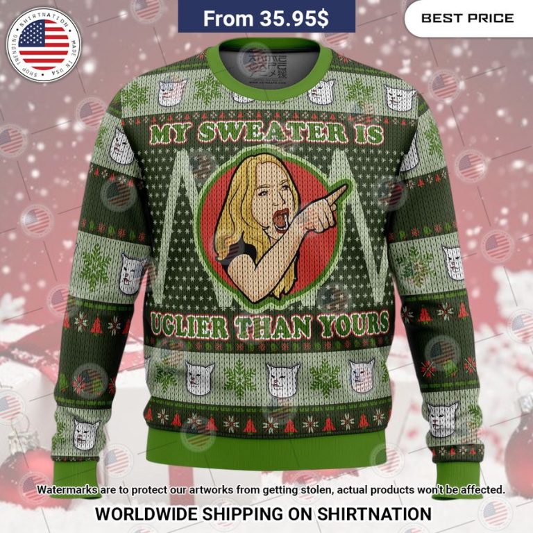 Karen Yelling at Grumpy Cat Meme Christmas Sweater Stand easy bro