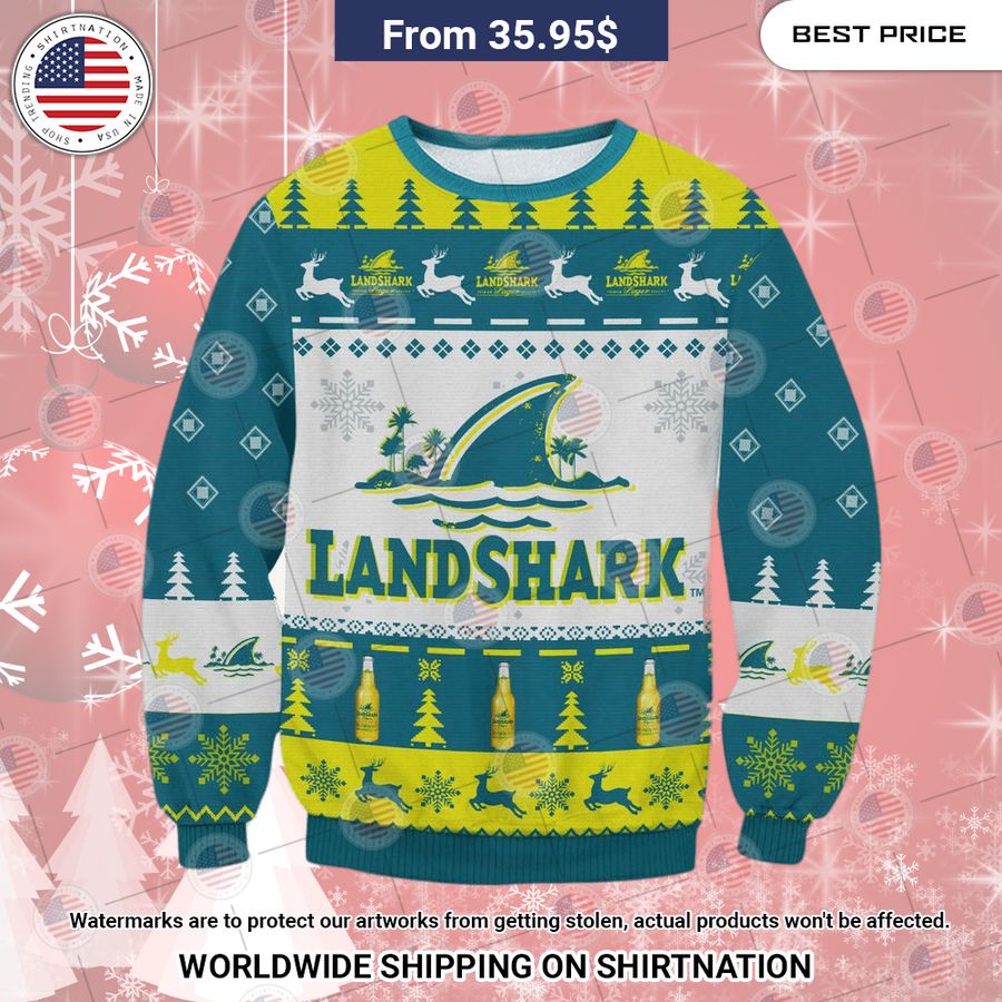 Landshark Beer Christmas Sweater rays of calmness are emitting from your pic