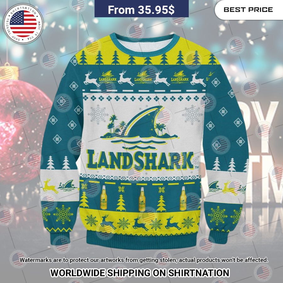 Landshark Beer Christmas Sweater Cool look bro