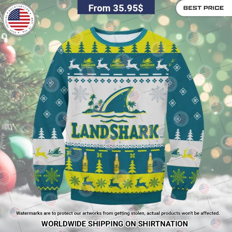 Landshark Beer Christmas Sweater Cutting dash