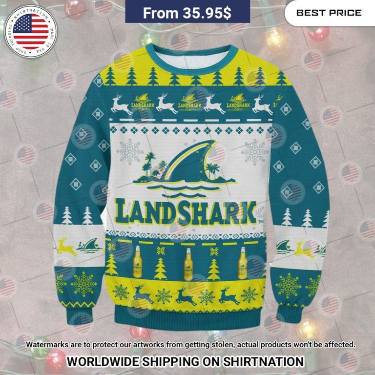 Landshark Beer Christmas Sweater Beautiful Mom, beautiful daughter