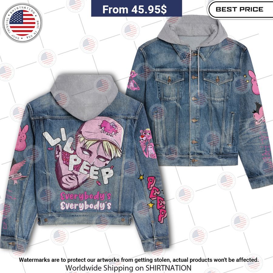 Lil Peep Denim Jacket Hooded Such a charming picture.