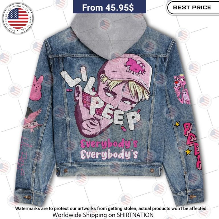 Lil Peep Denim Jacket Hooded Gang of rockstars