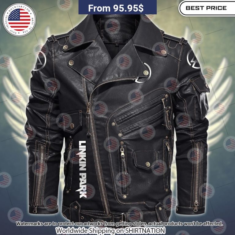 Linkin Park Belt Solid Zip Locomotive Leather Jacket You look elegant man