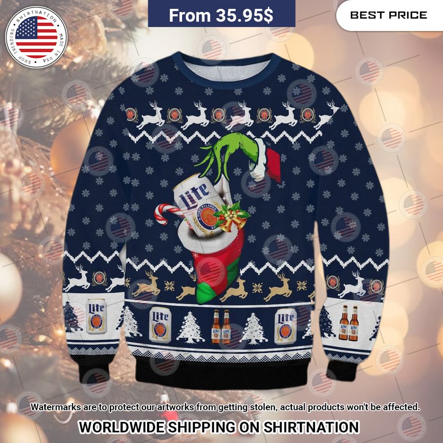 Lite Beer Grinch Hand Sweater I can see the development in your personality