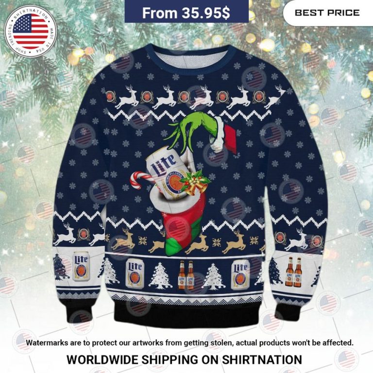 Lite Beer Grinch Hand Sweater Oh! You make me reminded of college days