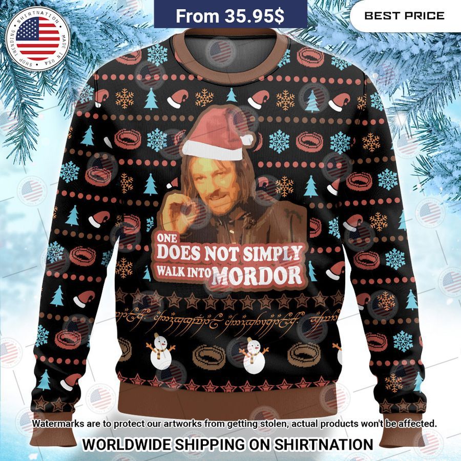 Lord of the Rings One Does Not Simply Sweater Nice place and nice picture