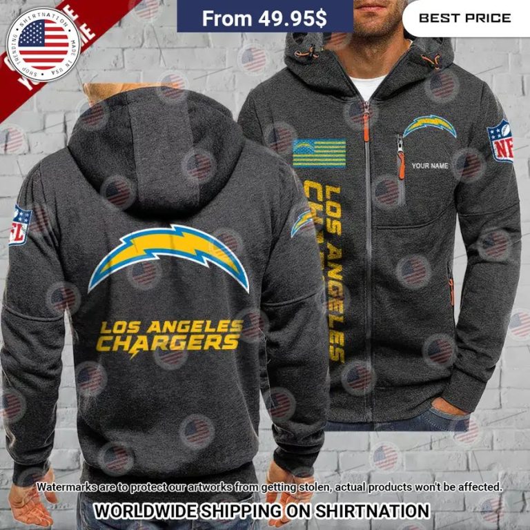 Los Angeles Chargers Custom Chest Pocket Hoodie Good look mam