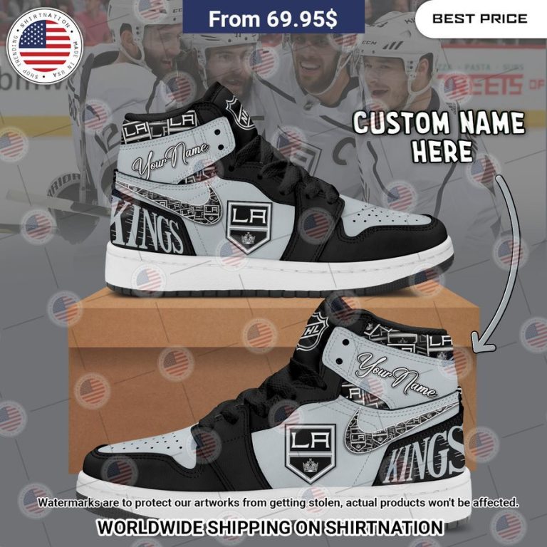 los angeles kings custom nike air jordan high top shoes 1 455.jpg