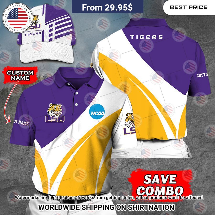 LSU Tigers Custom Polo Shirt Natural and awesome
