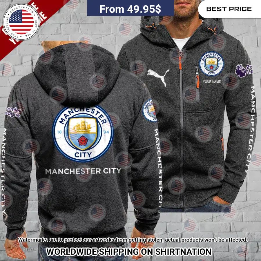 Manchester City Custom Chest Pocket Hoodie Natural and awesome