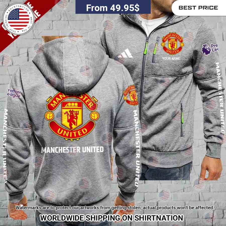 Manchester United Custom Chest Pocket Hoodie Stand easy bro
