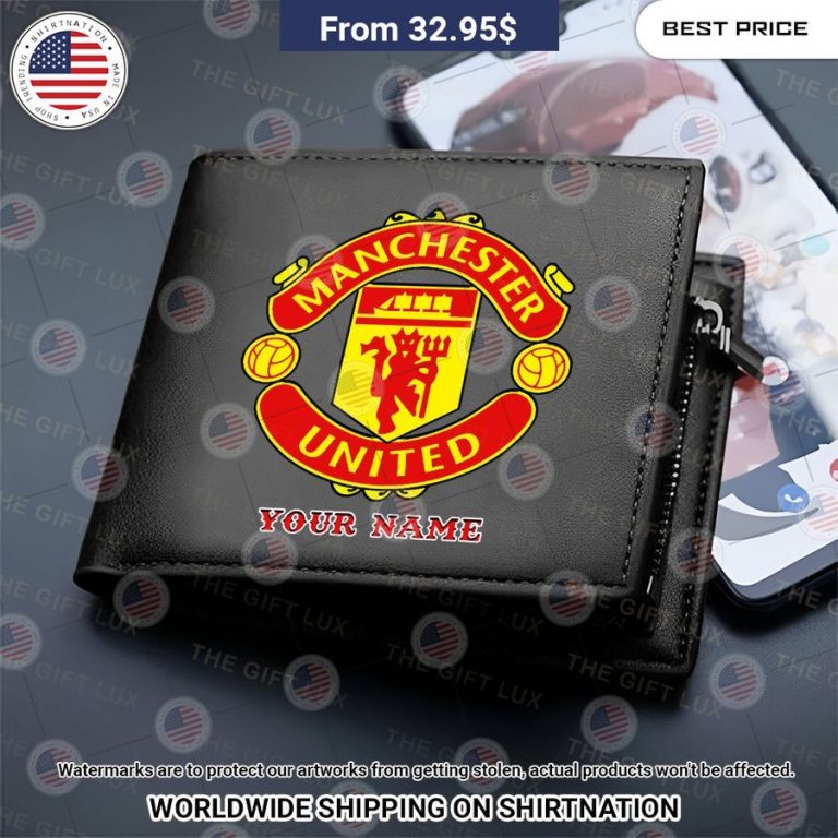 Manchester United Custom Leather Wallet Your face is glowing like a red rose