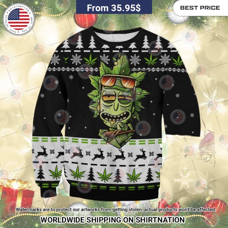 Marijuana Rick Christmas Sweater I like your dress, it is amazing