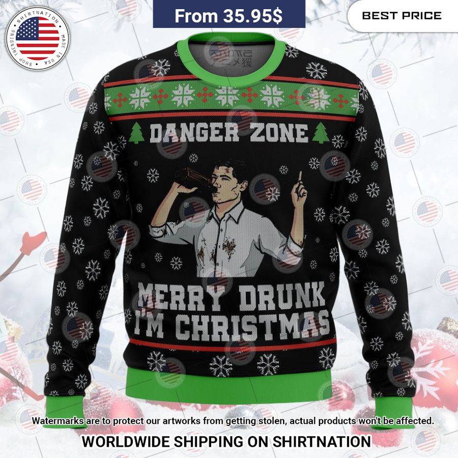 Merry Drunk I'm Christmas Sterling Archer Black Christmas Sweater Super sober