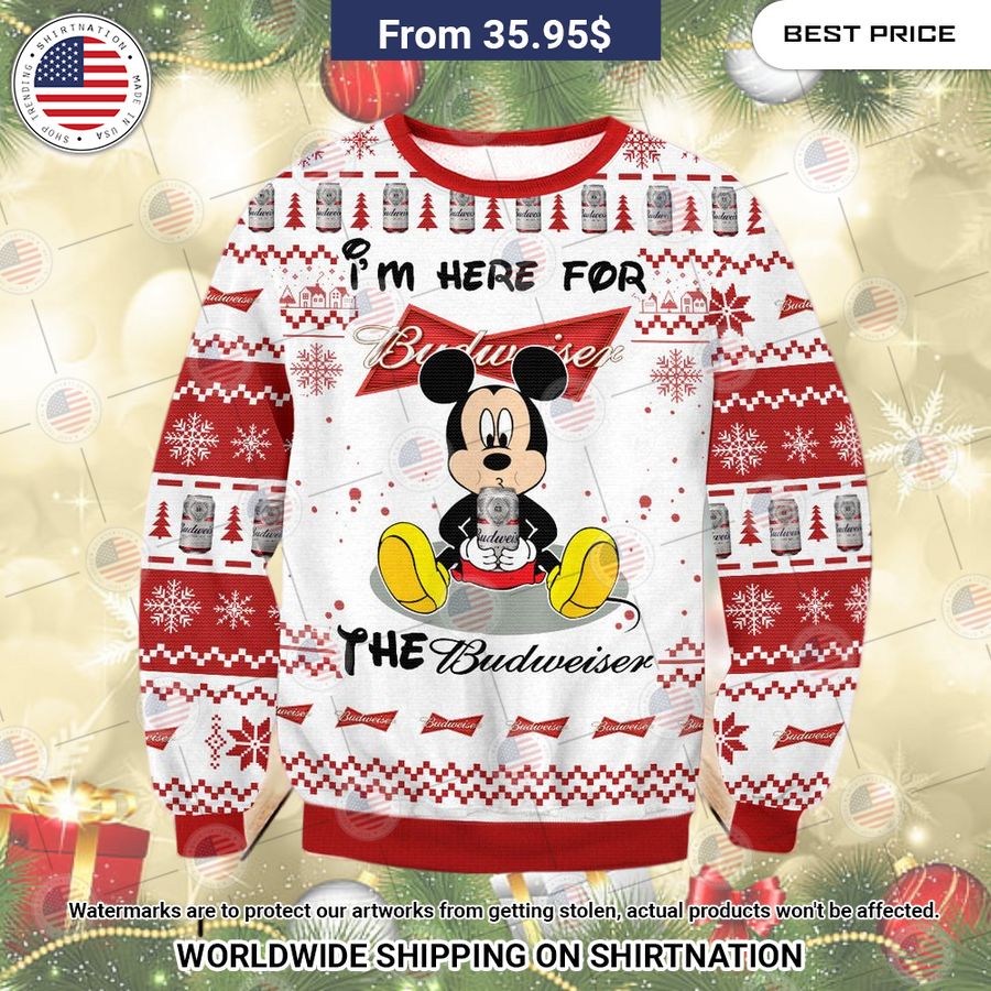 Mickey Mouse I'm Here For Budweiser Sweater Best click of yours