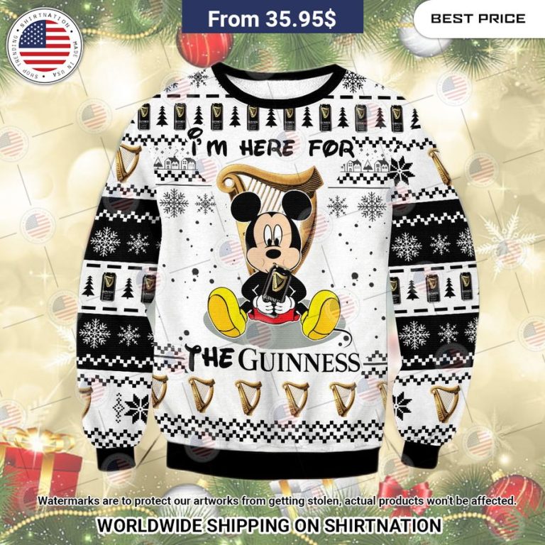 Mickey Mouse I'm Here For Guinness Sweater My friend and partner