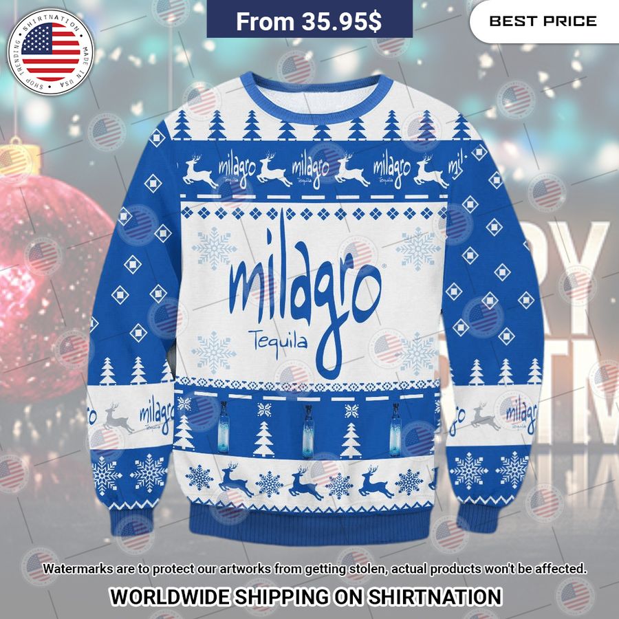 Milagro Tequila Christmas Sweater Studious look