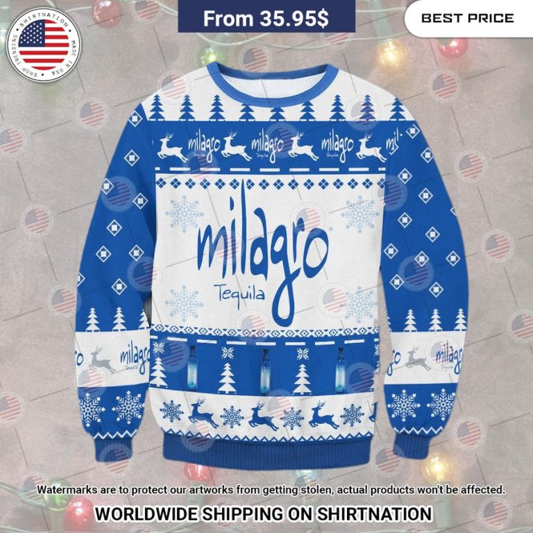 Milagro Tequila Christmas Sweater Beauty queen