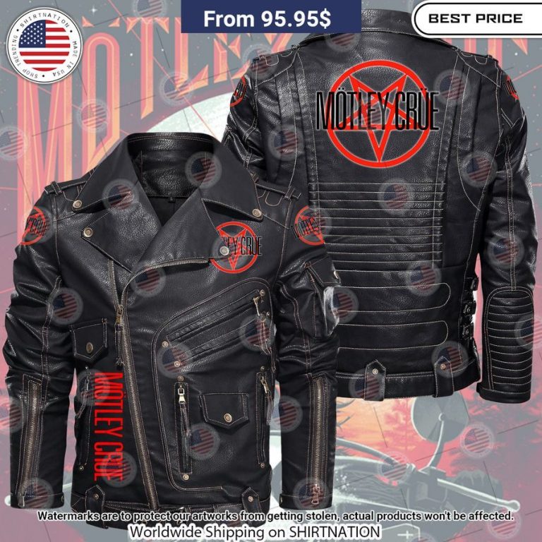 Motley Crue Belt Solid Zip Locomotive Leather Jacket Pic of the century