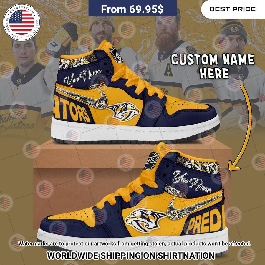 nashville predators custom nike air jordan high top shoes 1 666.jpg