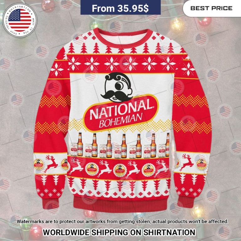 National Bohemian Christmas Sweater Nice photo dude