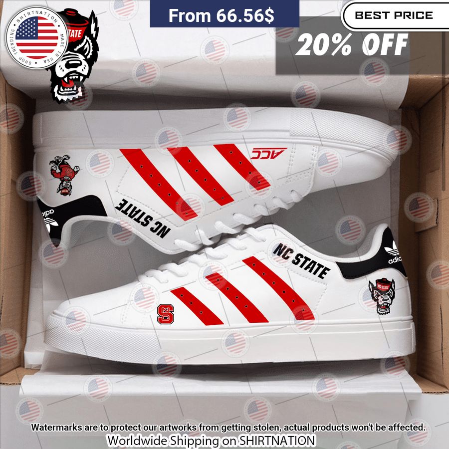 NC State Wolfpack Stan Smith Shoes Elegant and sober Pic