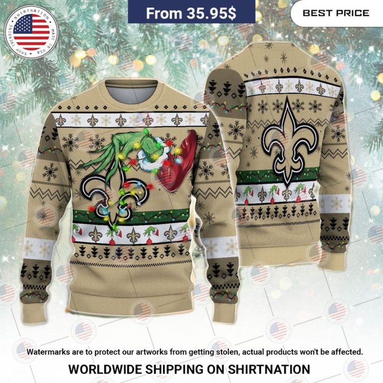 New Orleans Saints Grinch Christmas Sweater You tried editing this time?